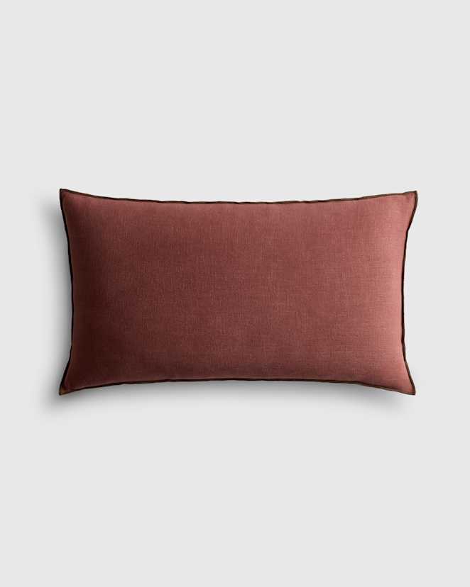 Wine/Chocolate Contrast European Linen Pillow Cover