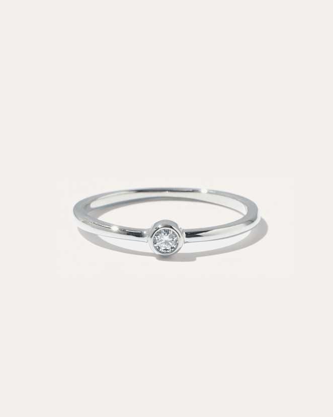 White Gold 14K Gold Solo Diamond Bezel Ring