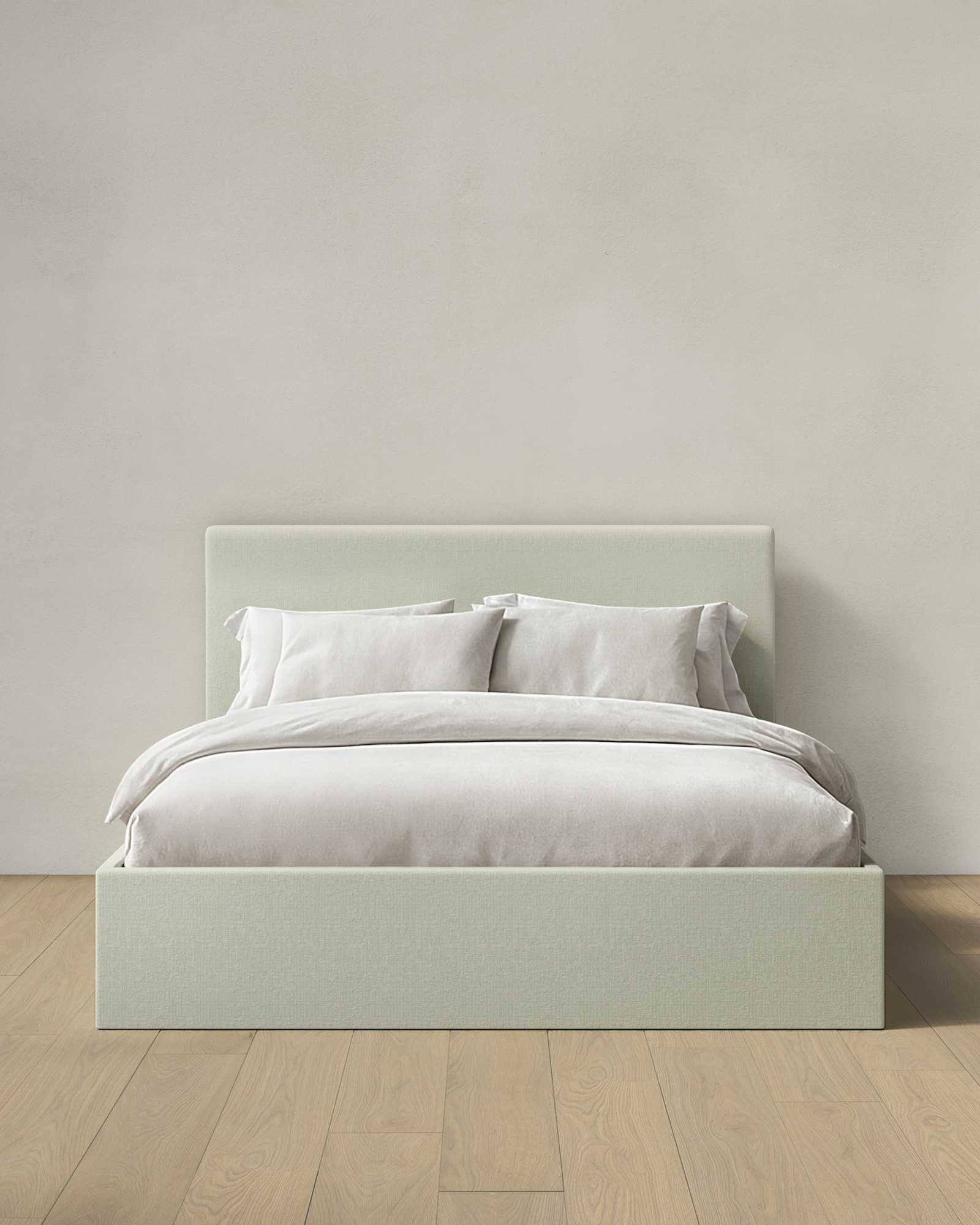 SquareLowQueen Slubby Linen Silver