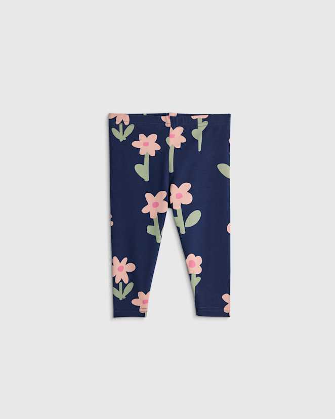 Navy Daisies Organic Cotton Leggings