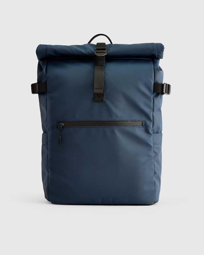 Navy Weatherproof Roll-Top Backpack