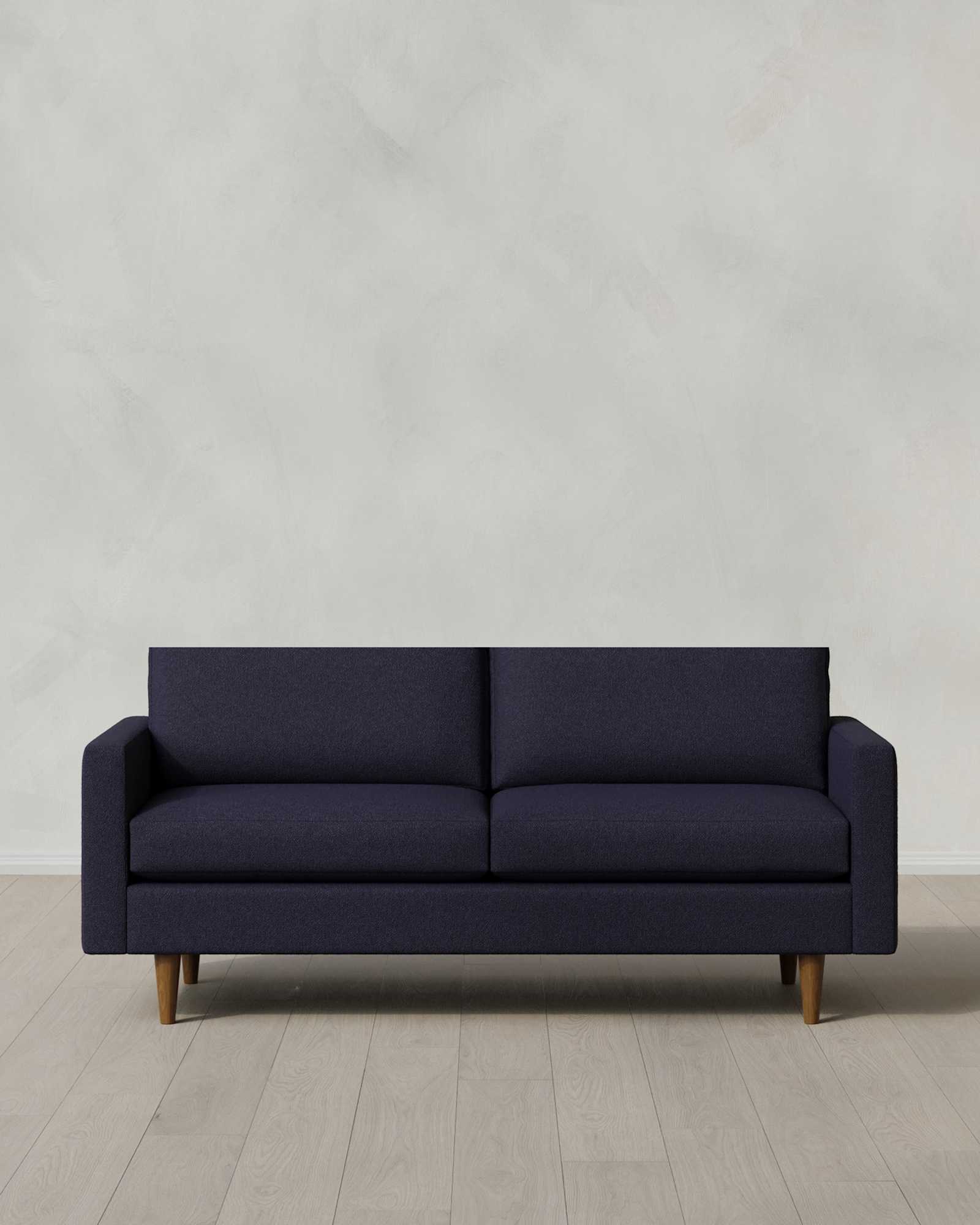 Atlas Midcentury Collection Navy Sofa 6ft Front
