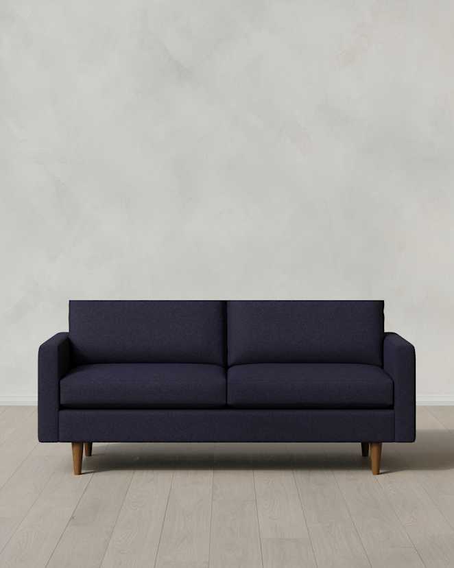 Navy Atlas Midcentury Sofa in Performance Basketweave