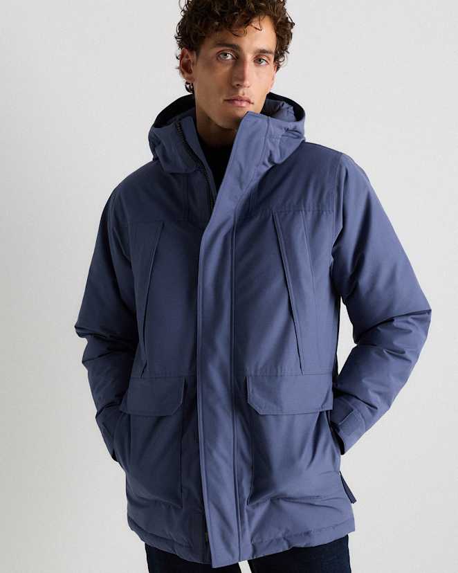 Storm Blue Responsible Down Hooded Parka