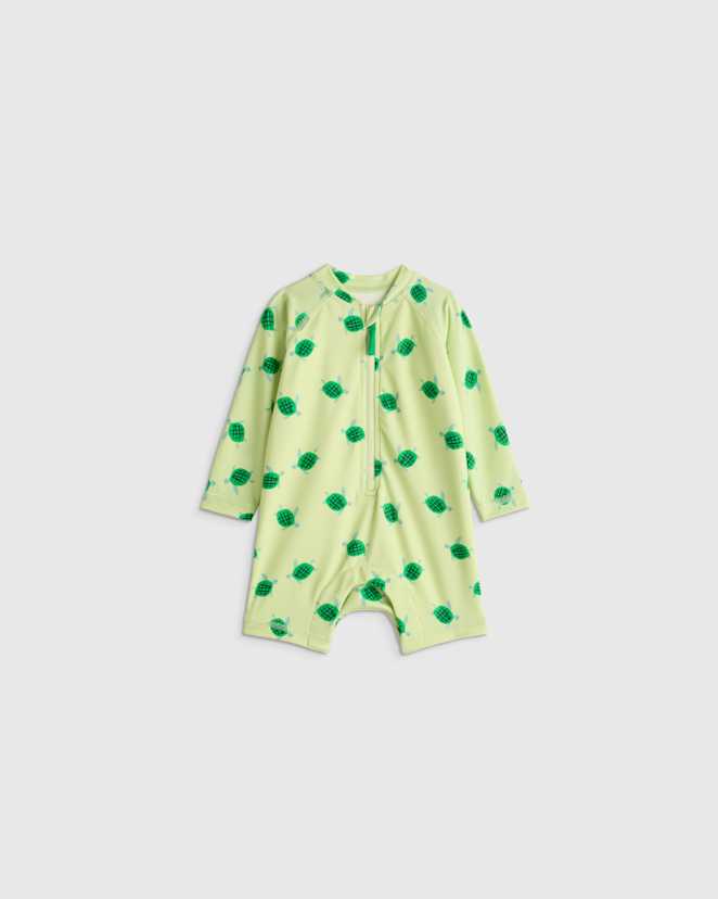 Turtles Long Sleeve Zip-Up Rash Guard One-Piece