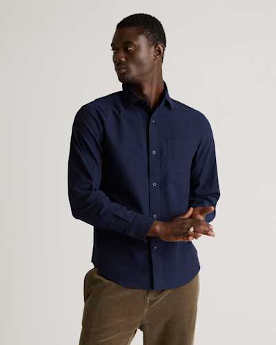 Organic Cotton Stretch Textured Twill Shirt