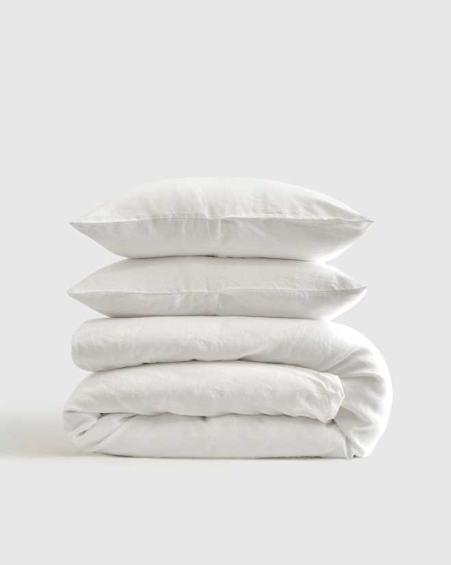 White European Linen Duvet Cover Set