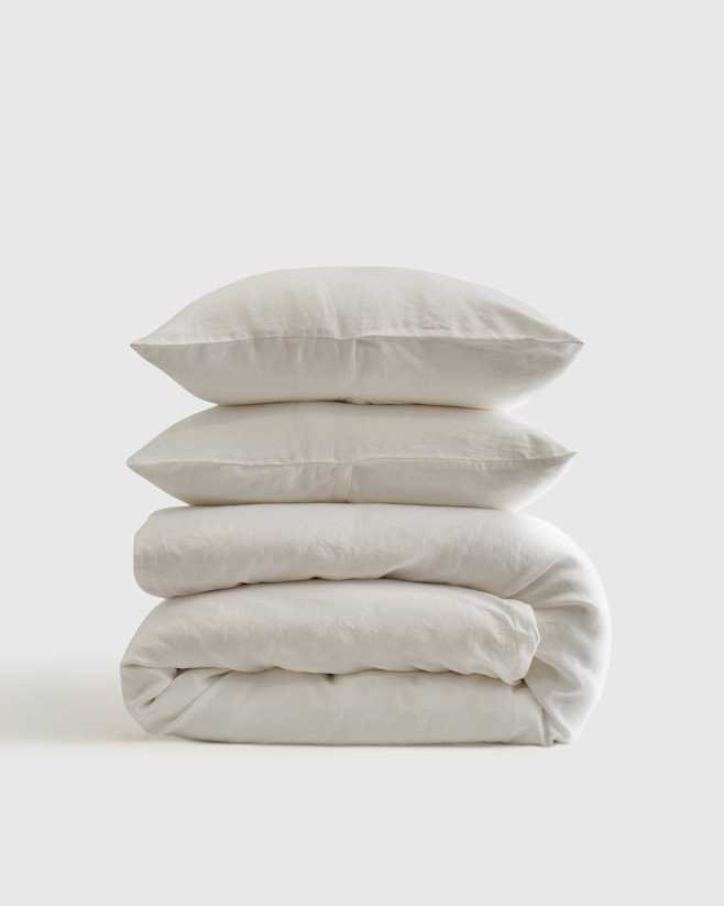 White European Linen Duvet Cover Set
