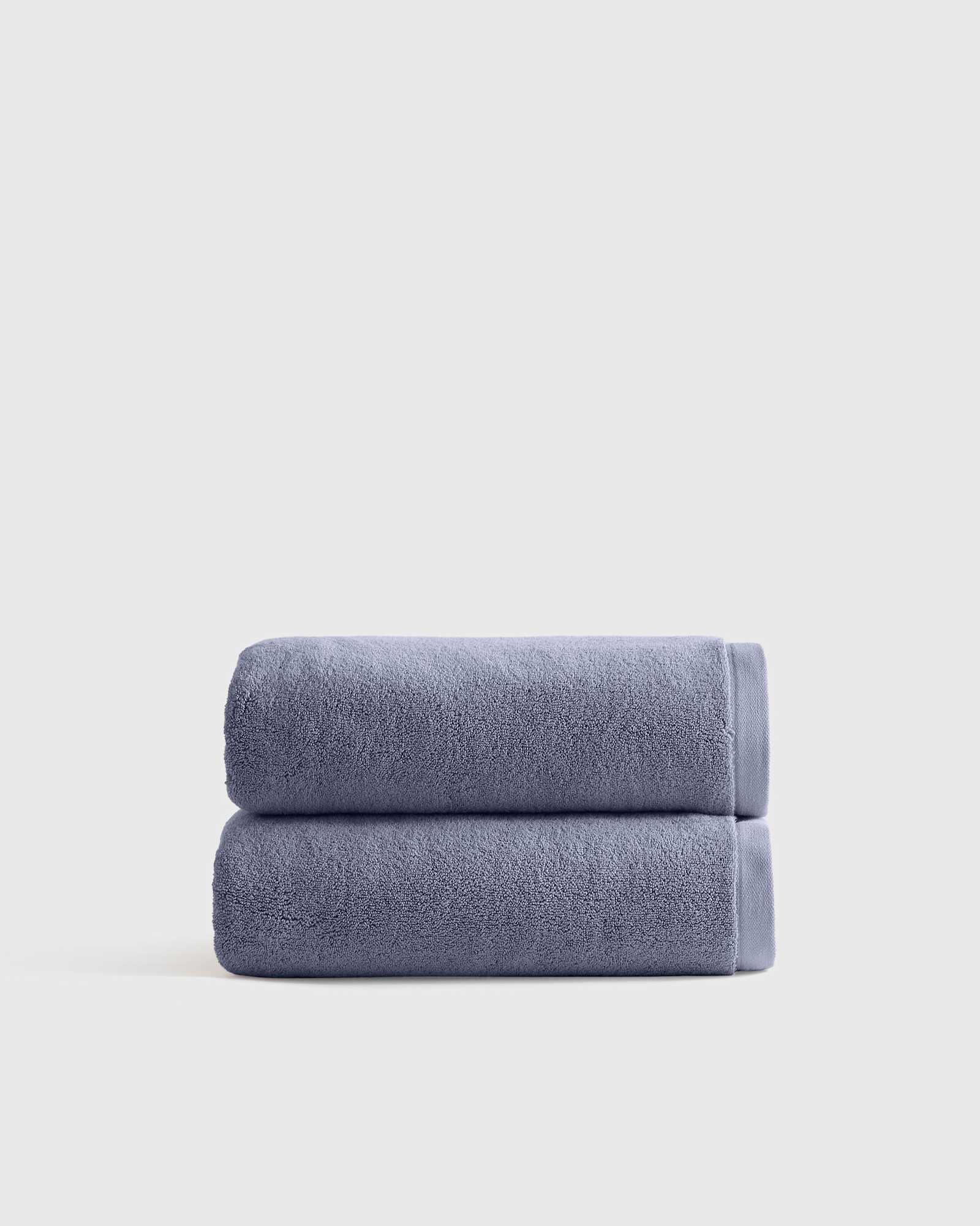 Twilight Blue Plush Organic Turkish Cotton Bath Towel (Set of 2)