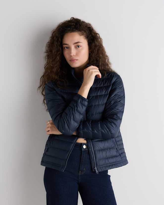 Atlas Navy Lightweight Down Packable Puffer Jacket