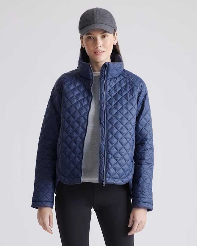 Navy Featherless Quilted Puffer Jacket