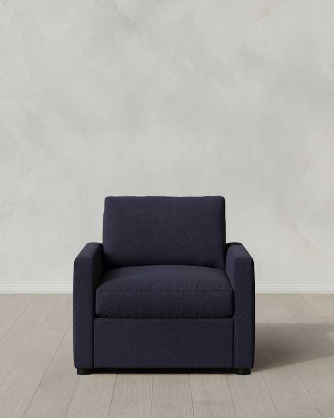 Navy Brennan Accent Chair in Performance Basketweave