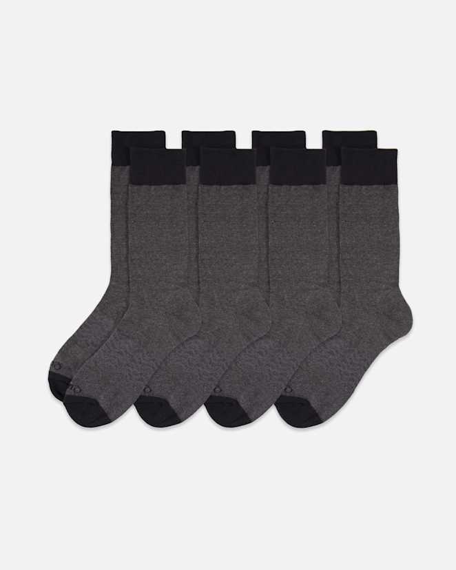 Charcoal Cotton Dress Socks (4-Pack)