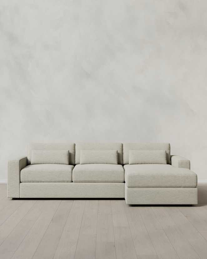 Flax Ashford Deep Seat Chaise Sectional in Performance Basketweave