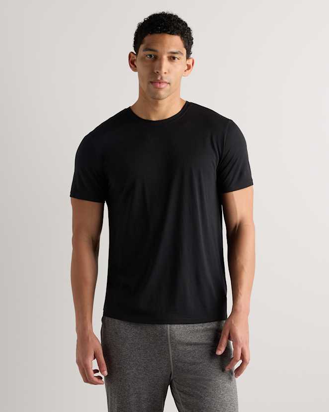 Black 100% Merino Wool All-Season Short Sleeve Base Layer Tee