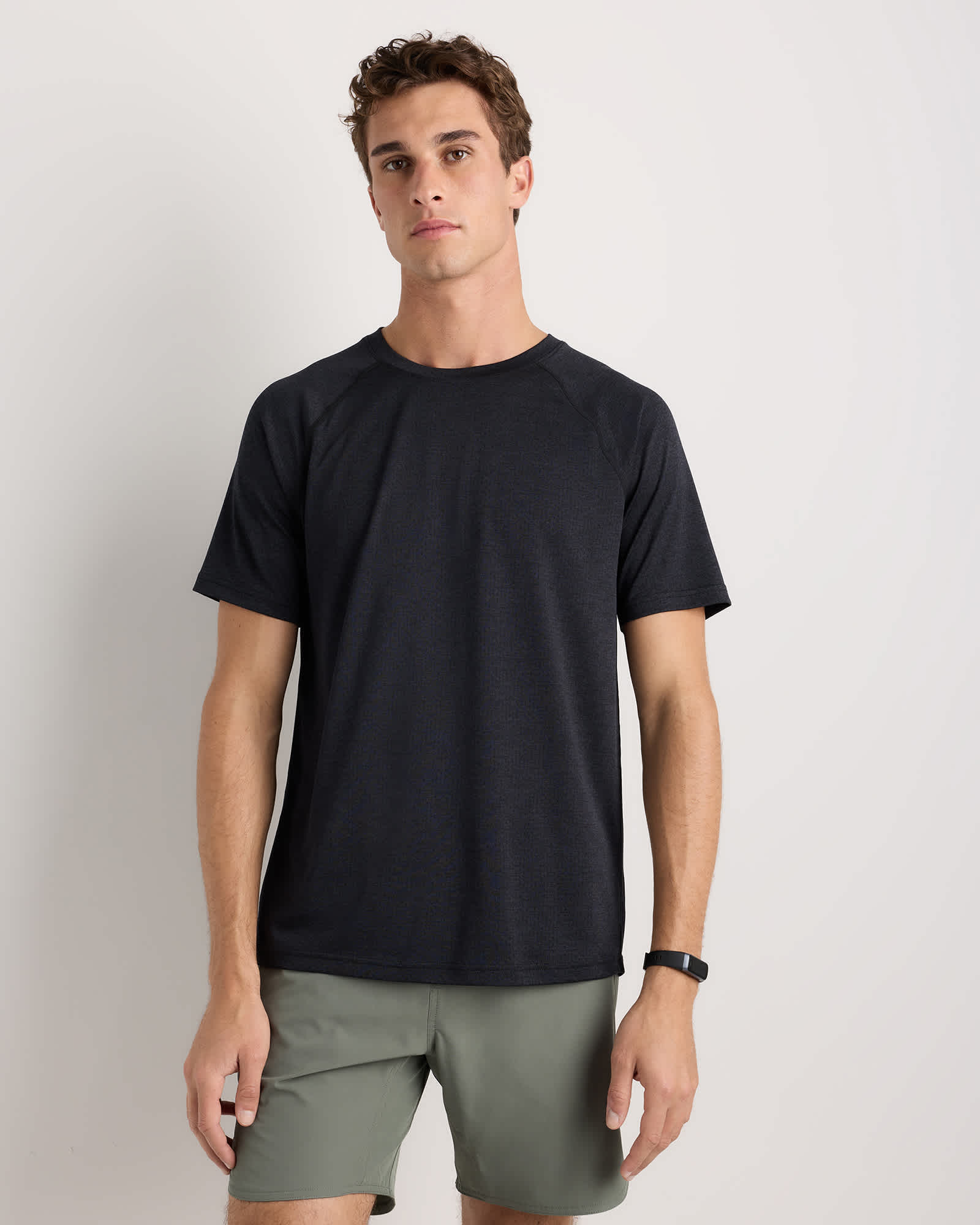 Heather Black Mesh Performance Training Tee