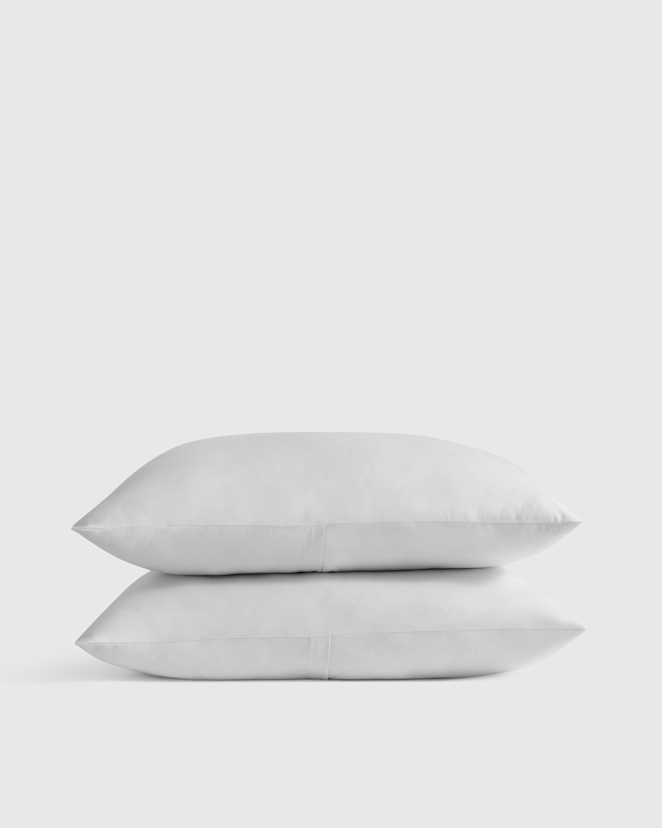 Light Grey Ensemble de taies décoratives en percale biologique fraîche