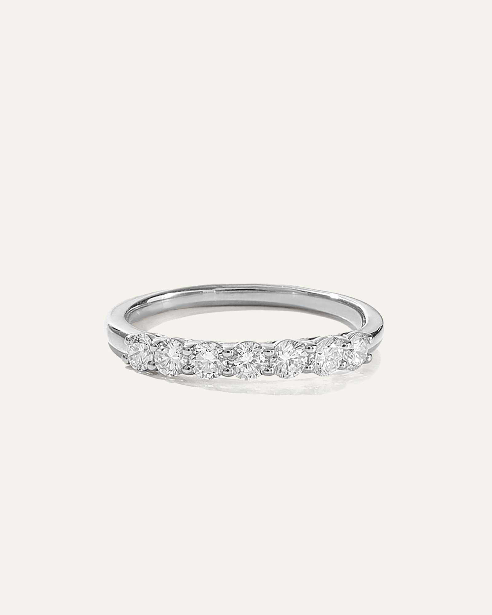 White Gold Lab Grown Diamond Round Seven Stone Band