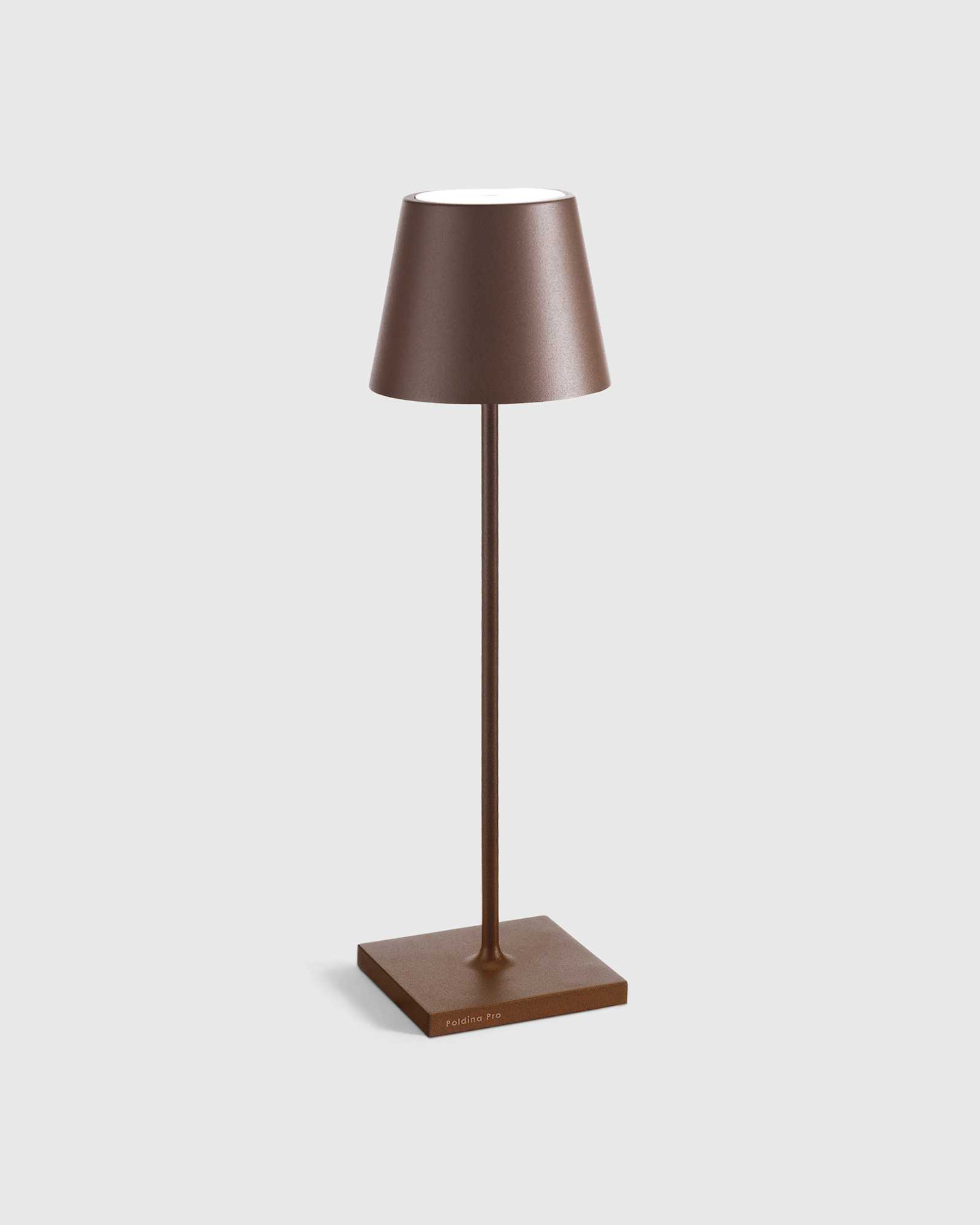 rust Poldina Pro Rechargeable Table Lamp by Zafferano