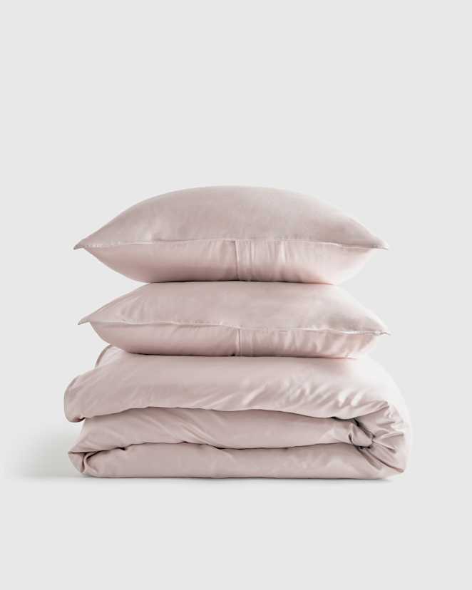 Soft Blush Bamboo Duvet Cover Set