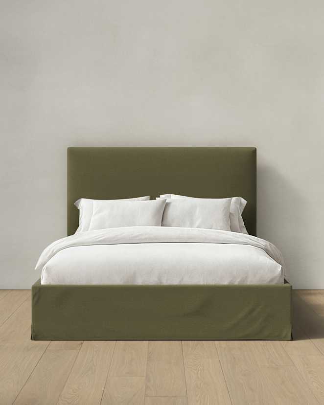 Olive Slipcover Bed in 100% Linen