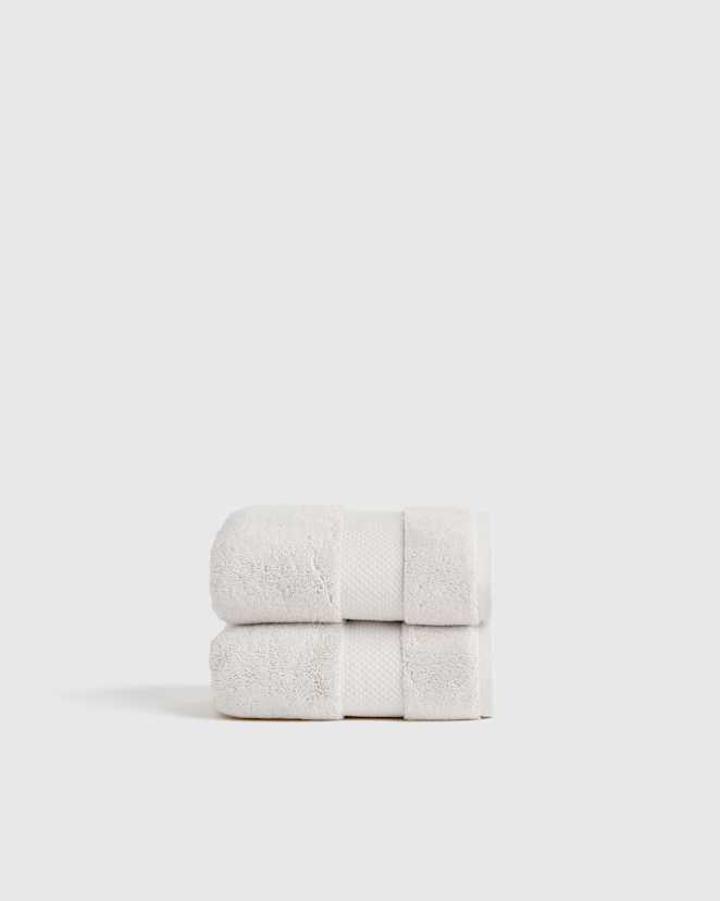 Silver Turkish Ultra Plush Hand Towel (Set of 2)