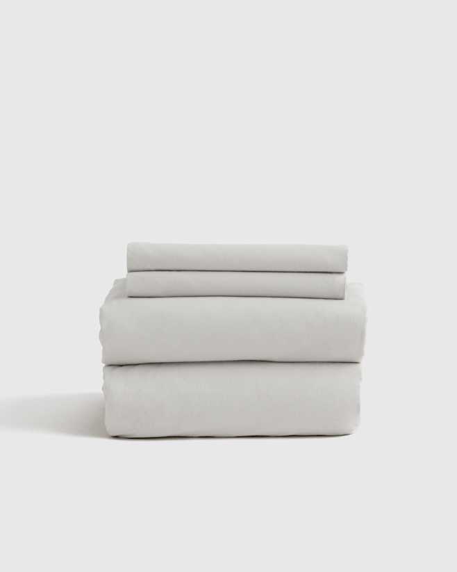 Light Grey Organic Brushed Cotton Sheet Set
