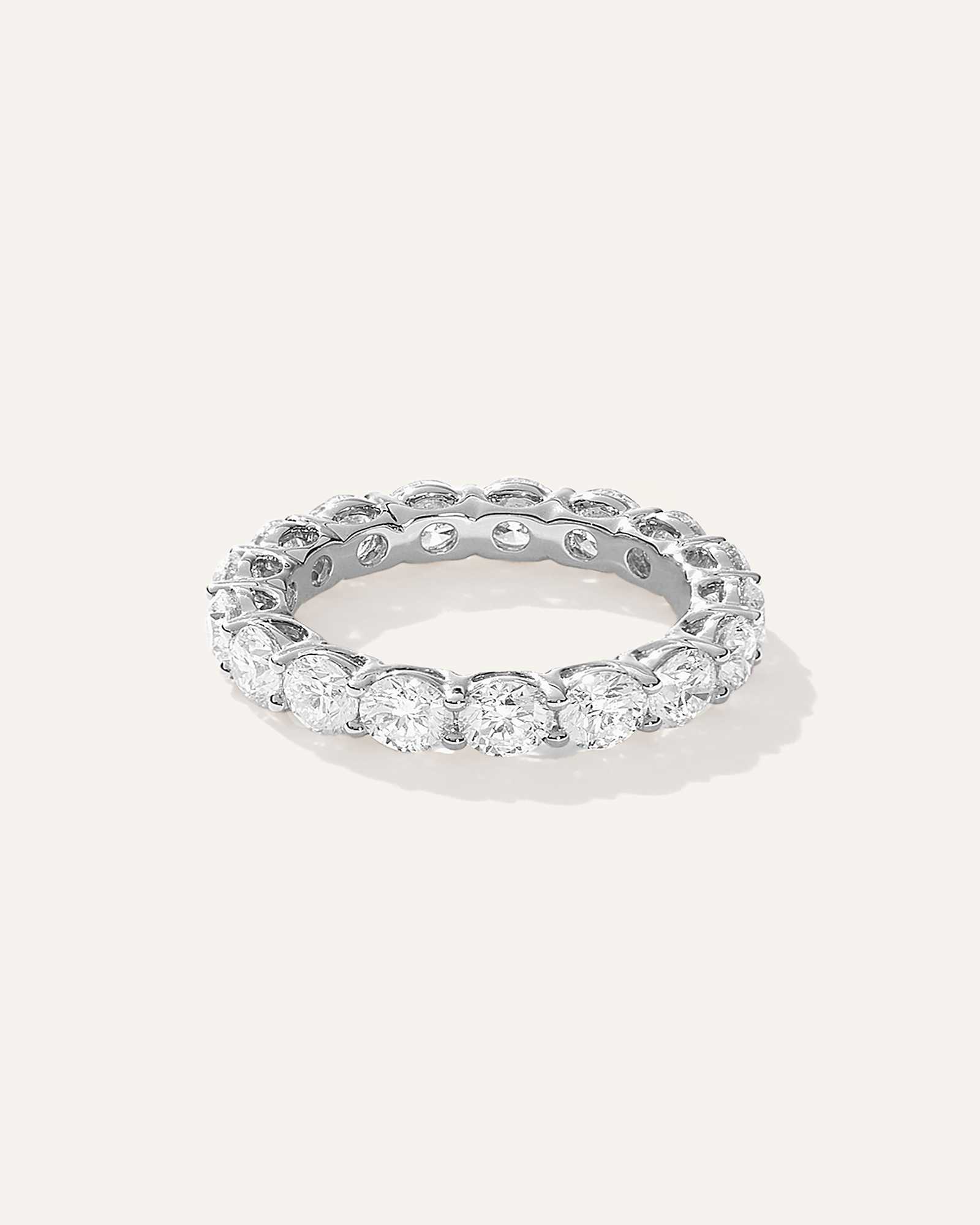 platinum Lab Grown Diamond Round Eternity Band