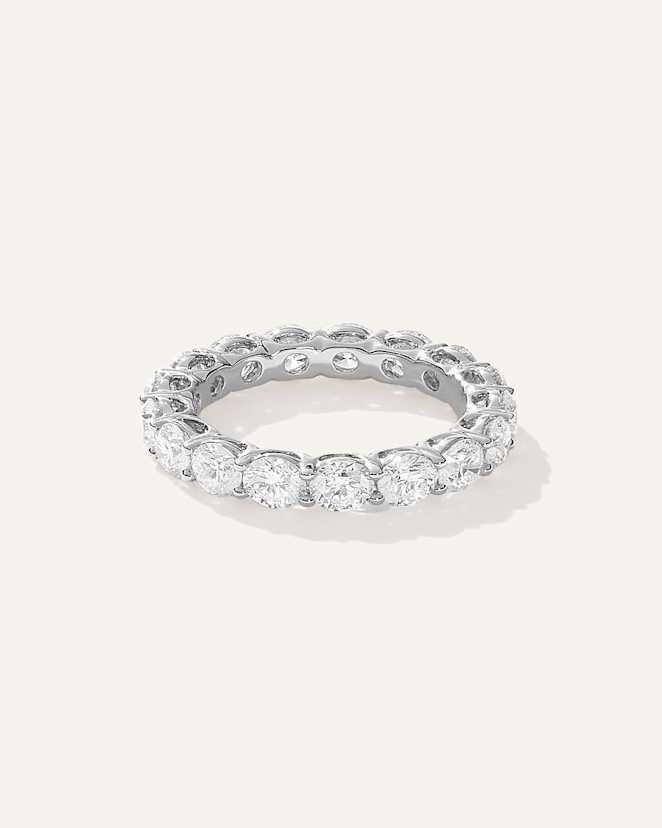 White Gold Lab Grown Diamond Round Eternity Band
