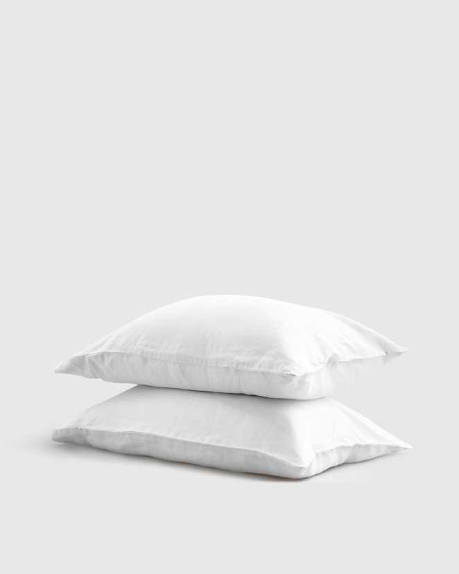 White European Linen Pillowcase Set