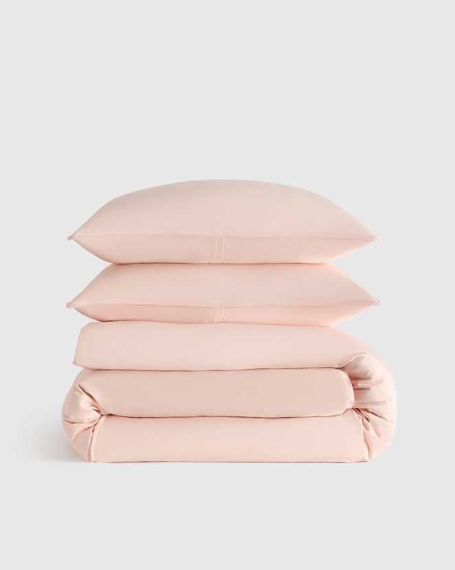 Soft Pink Bamboo Duvet Cover Set