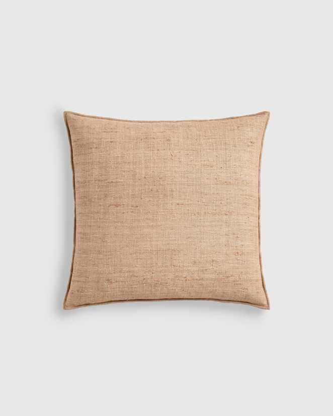 Sand Raw Silk Textured Pillow Cover