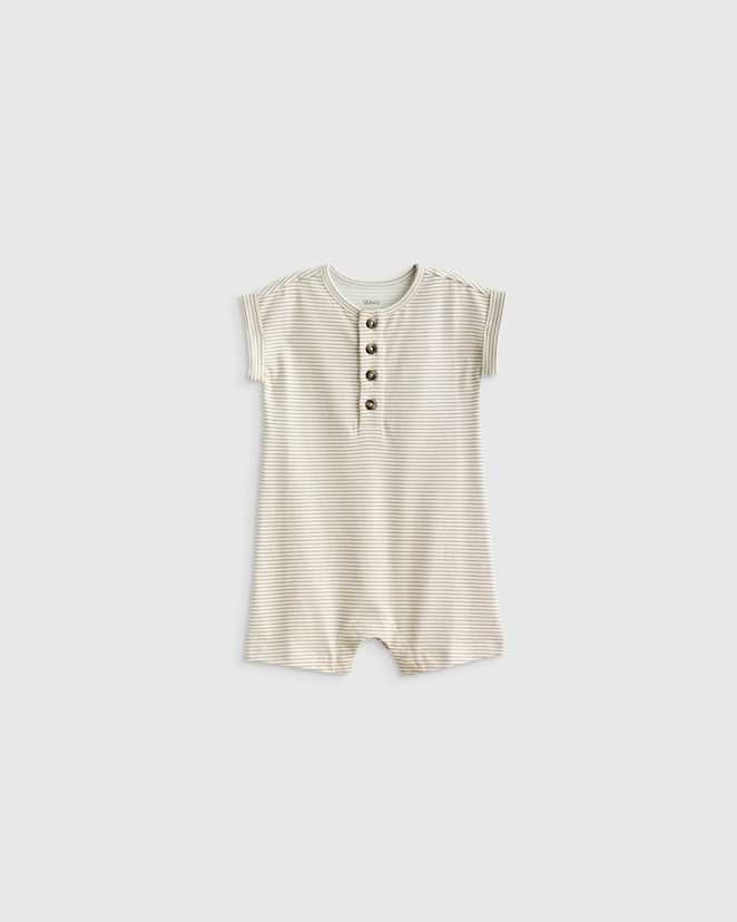 Dove Stripe 100% Organic Cotton Romper