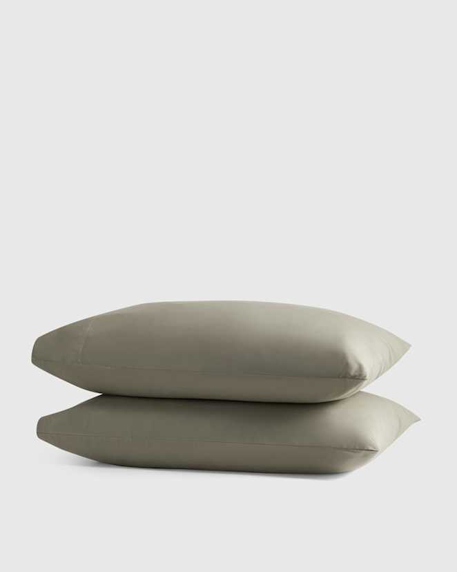 Dried Sage Organic Crisp Percale Pillowcase Set