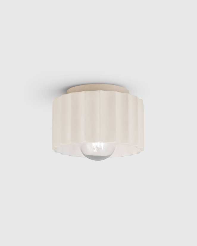 Natural Scalloped Ceramic Flush Mount / Sconce