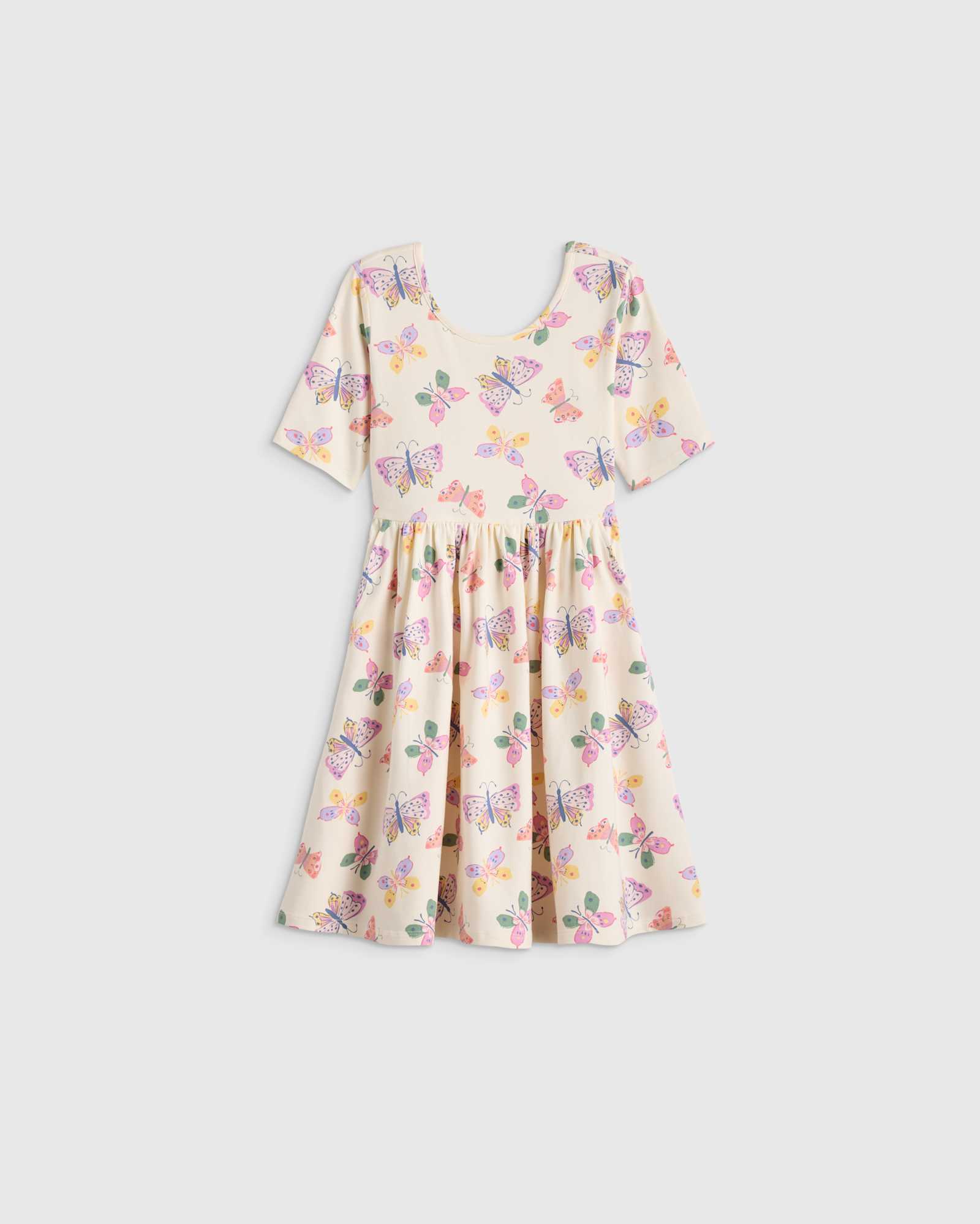 Multi Butterflies Organic Cotton Skater Dress