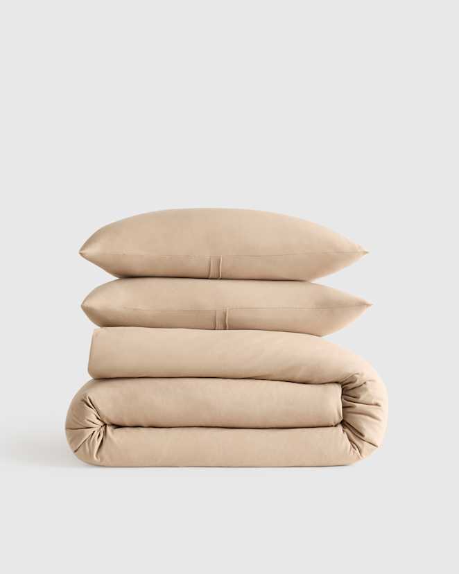 Latte Organic Jersey Duvet Cover Set