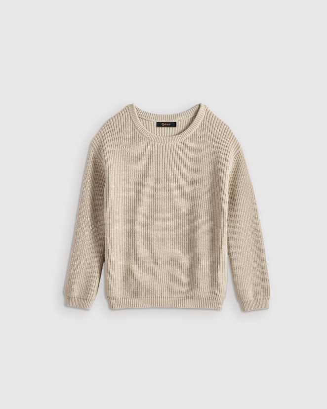 Speckled Beige 100% Organic Cotton Fisherman Tunic Sweater