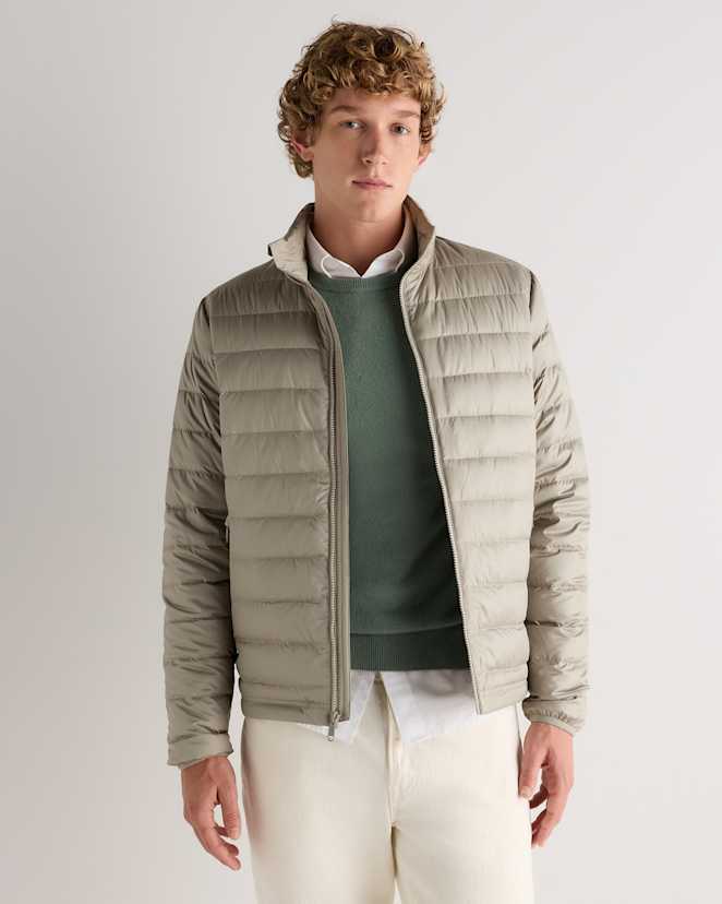 Khaki Olive Green Lightweight Down Packable Puffer Jacket