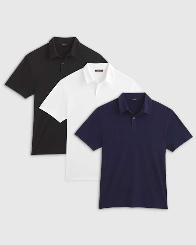 Bold Black 100% Pima Cotton Luxe Touch Polo 3 Pack Bundle