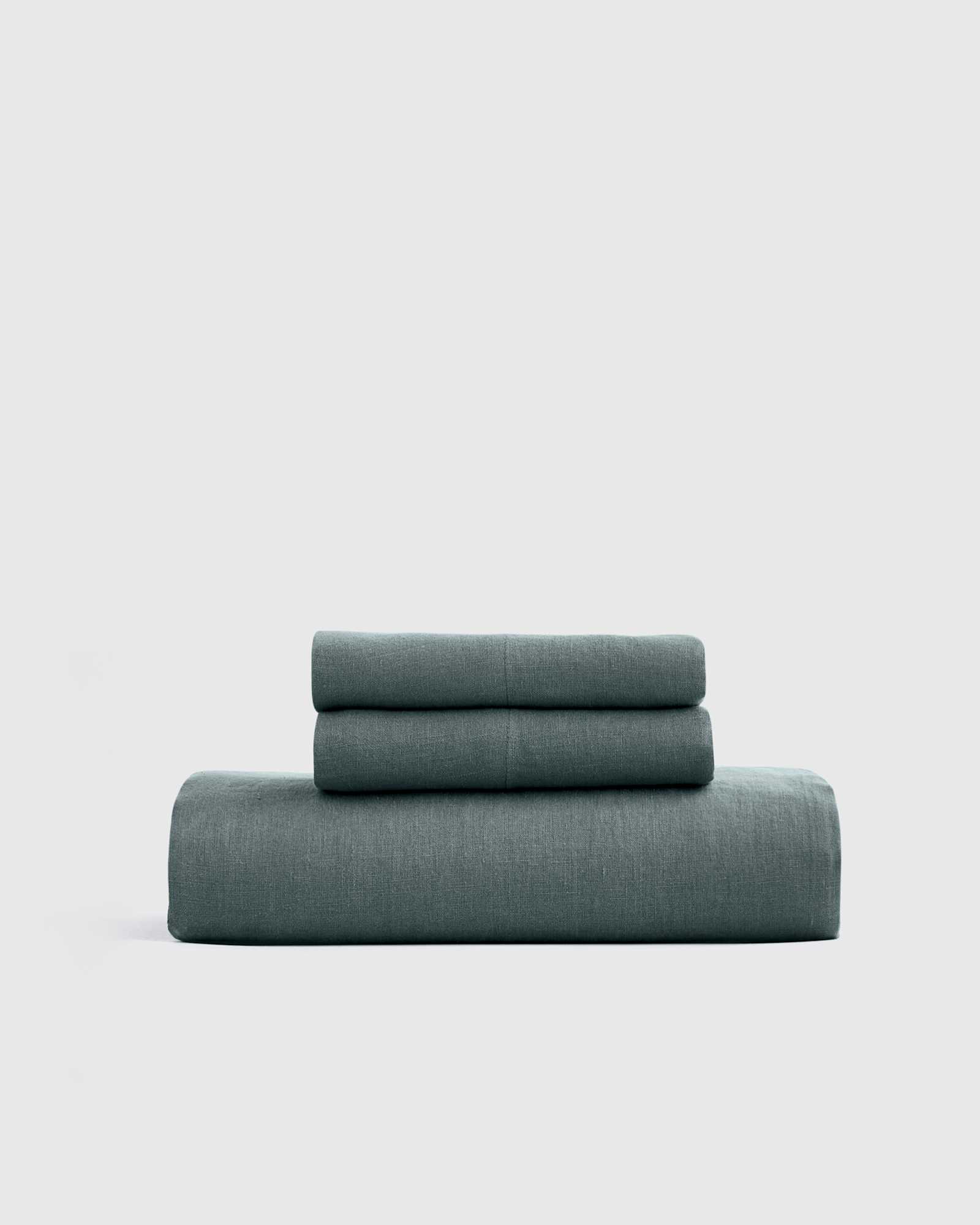 Ocean European Linen Fitted Sheet Set