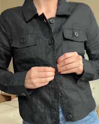 100--European-Linen-Jacket Black Lauren-Wright Thumbnail