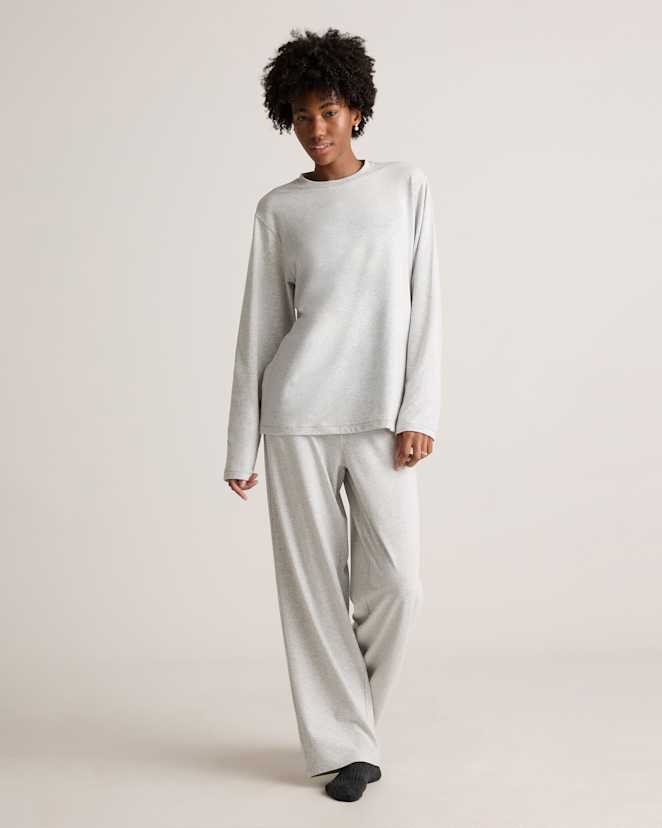 Light Heather Grey Dream Lounge Oversized Long Sleeve Pajama Set