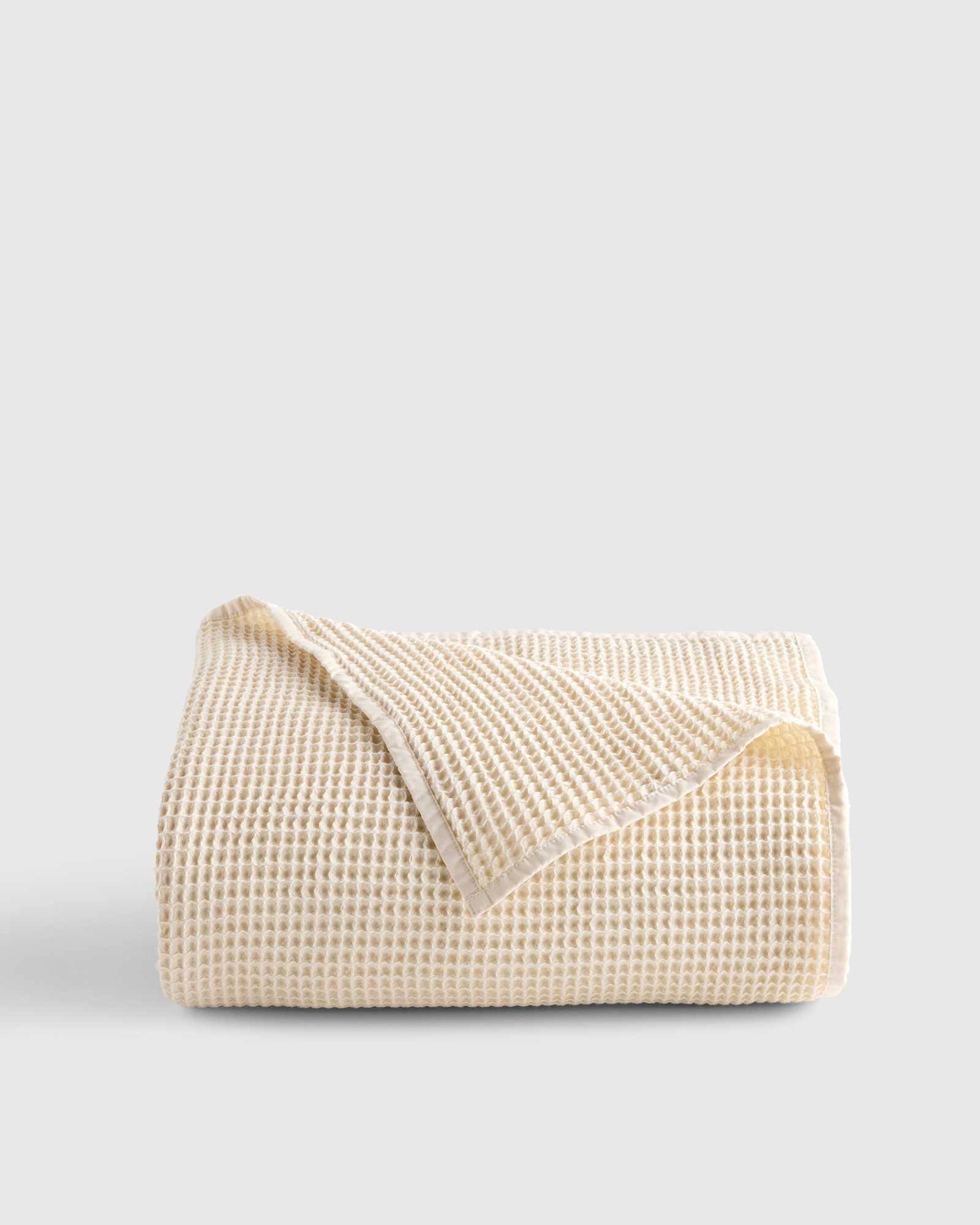undyed Organic Waffle Bed Blanket