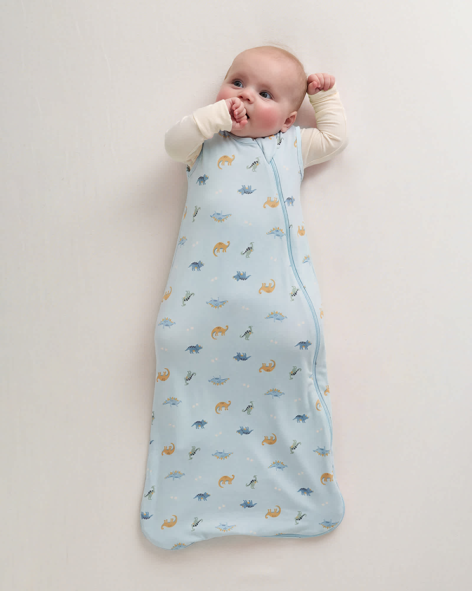 Baby Blue Little Dino Bamboo Sleep Bag 0.5 TOG
