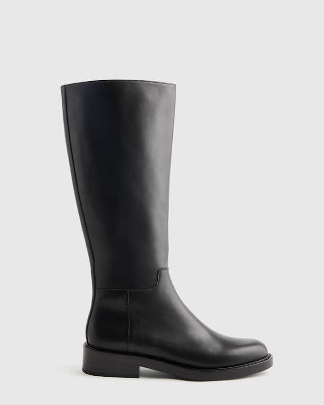 Black Italian Leather Riding Boots