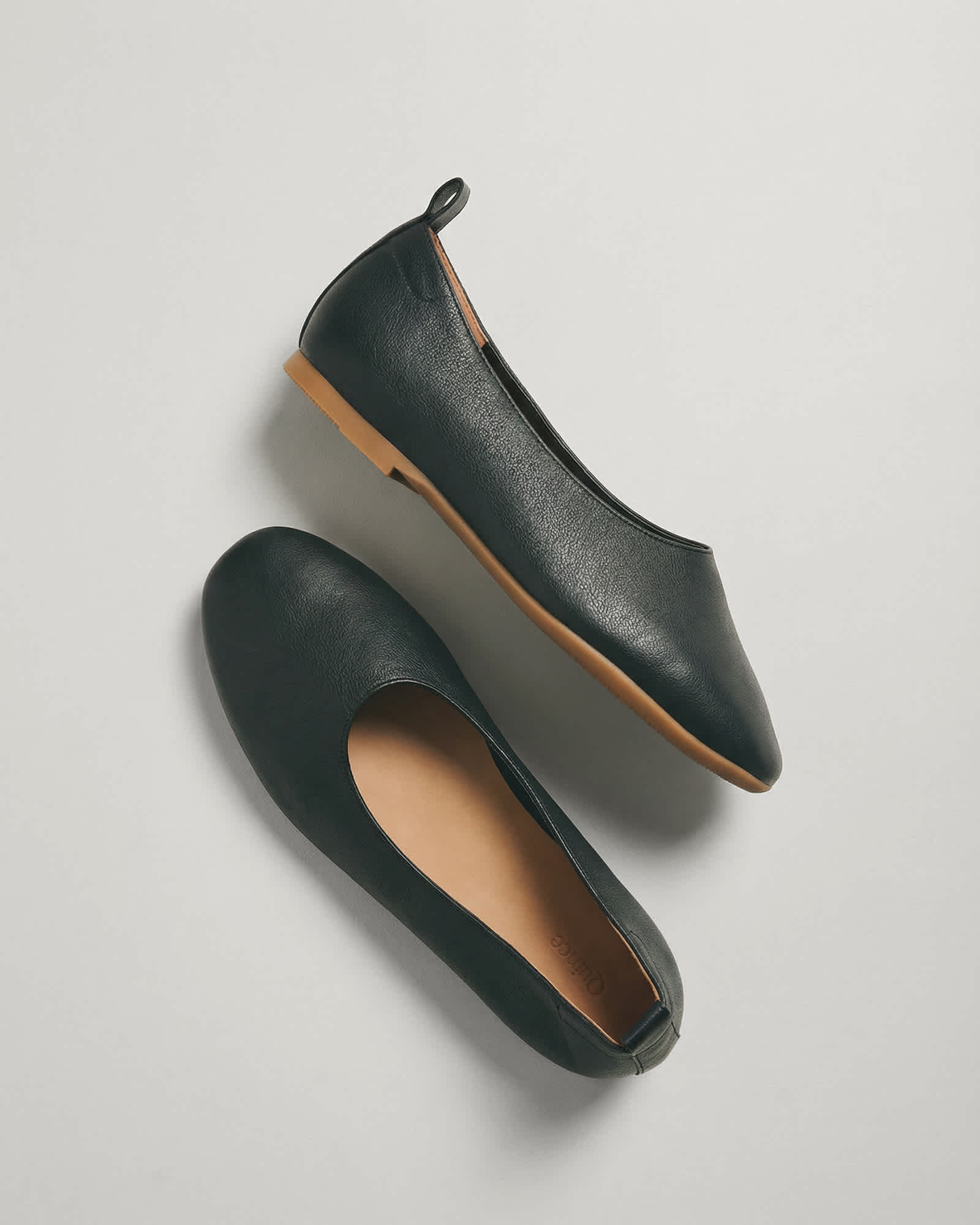 Black Italian Leather Glove Ballet Flat