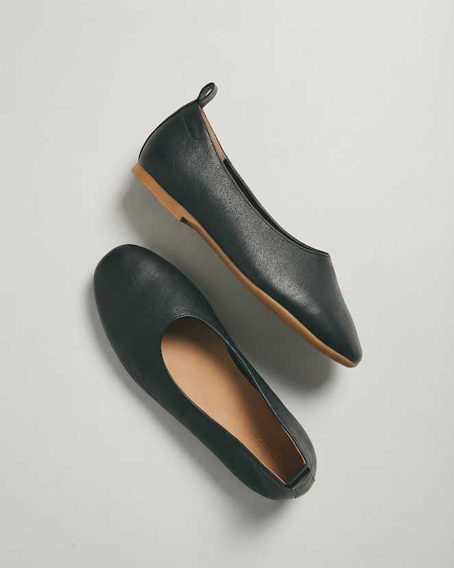 Black Italian Leather Glove Ballet Flat