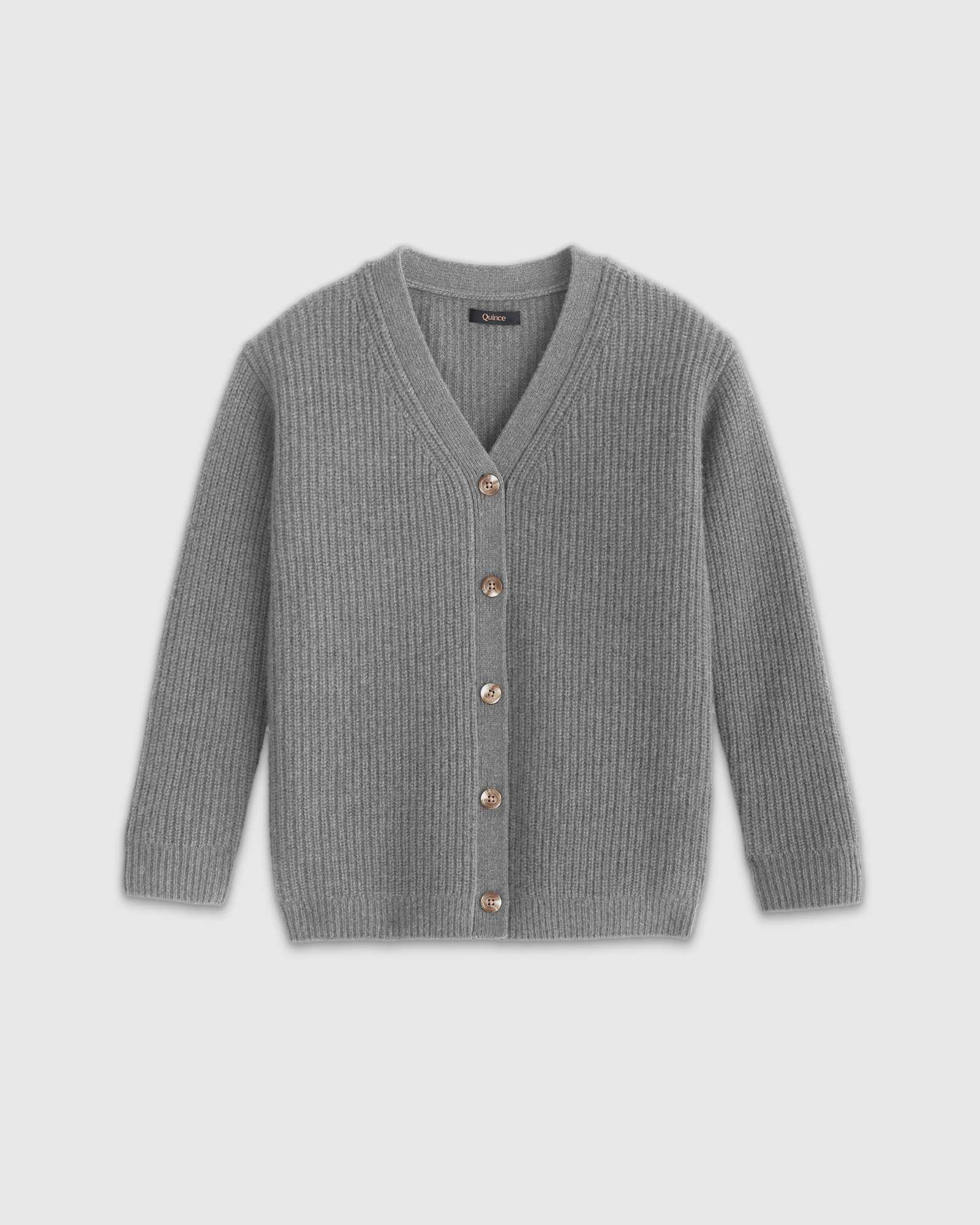 heather-grey Washable Cashmere Oversized Fisherman Cardigan