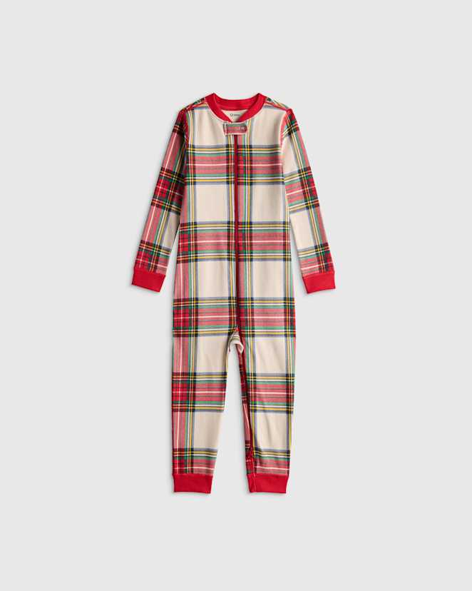 Holiday Tartan 100% Organic Cotton One Piece Pajama